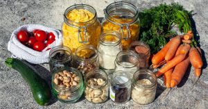 Food in glass containers
